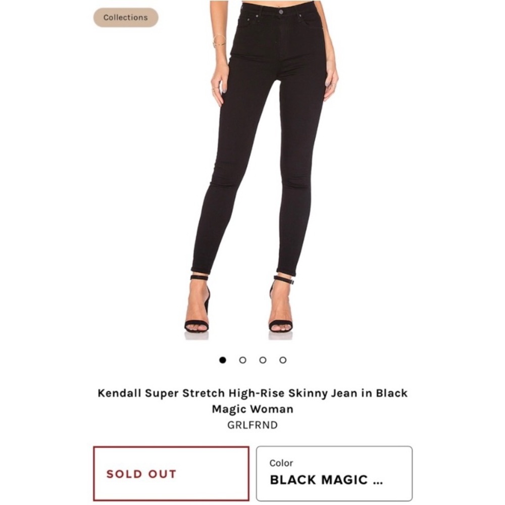 GORG! GRLFRND KENDALL HIGH RISE SKINNY JEANS SZ 28 IN BLACK MAGIC WOMAN